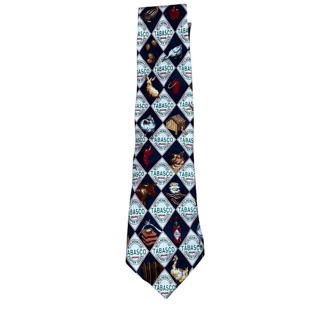 Men's Necktie Tabasco Hot Sauce Farm Animals 100% Silk Funny Tacky Novelty Tie